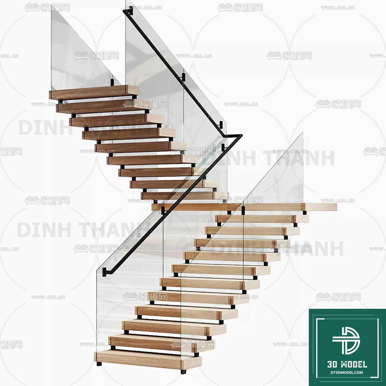 MODERN STAIR - SKETCHUP 3D MODEL - VRAY OR ENSCAPE - ID14271