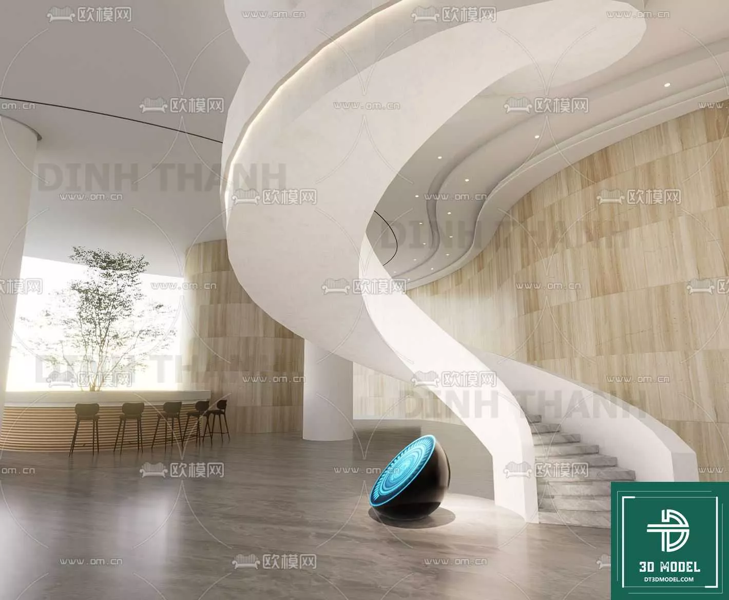 MODERN STAIR - SKETCHUP 3D MODEL - VRAY OR ENSCAPE - ID14299