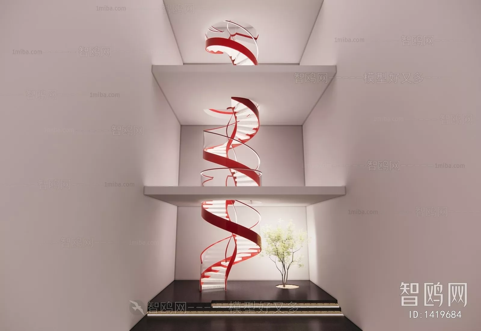 MODERN STAIR - SKETCHUP 3D MODEL - VRAY OR ENSCAPE - ID14308