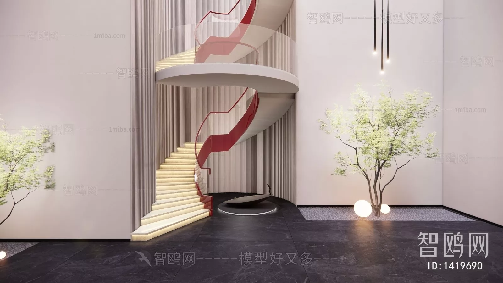 MODERN STAIR - SKETCHUP 3D MODEL - VRAY OR ENSCAPE - ID14311