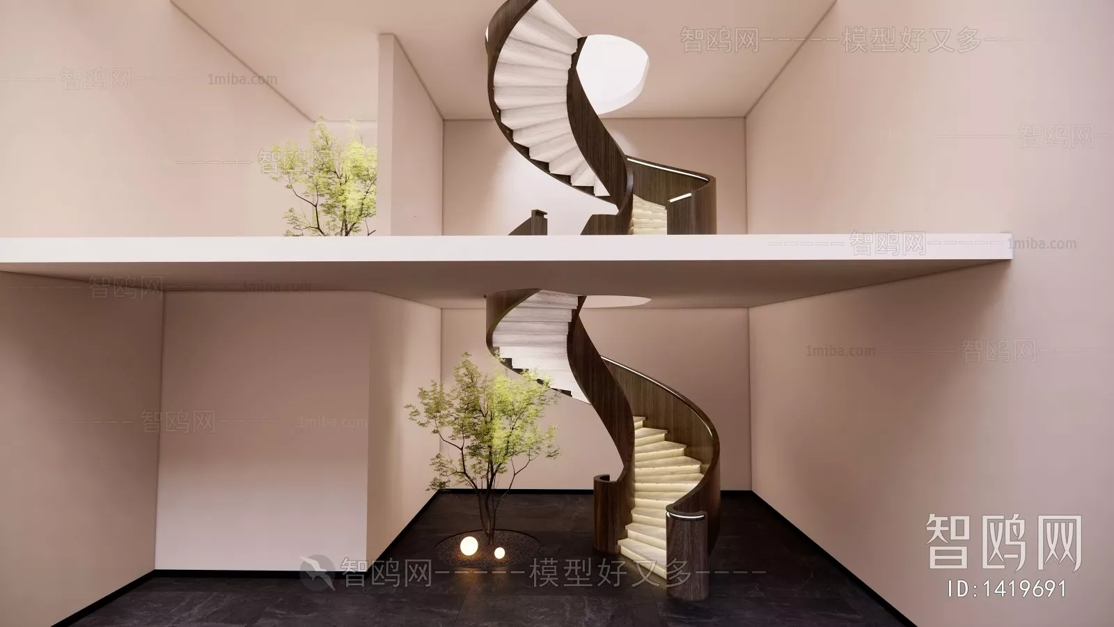 MODERN STAIR - SKETCHUP 3D MODEL - VRAY OR ENSCAPE - ID14312