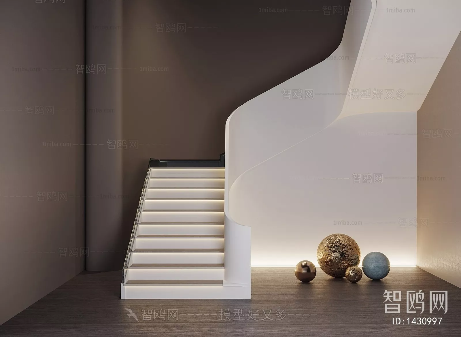 MODERN STAIR - SKETCHUP 3D MODEL - VRAY OR ENSCAPE - ID14319