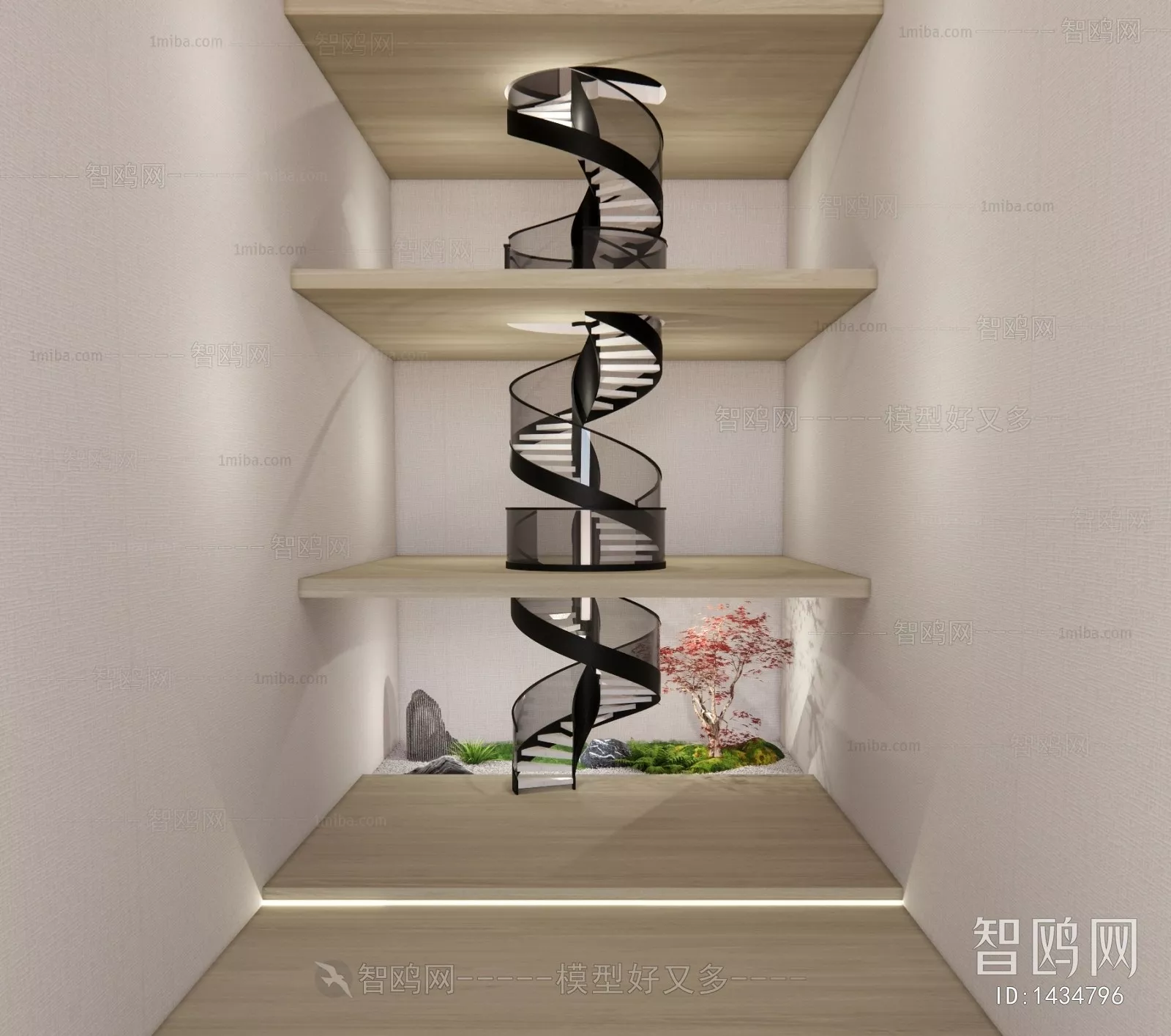 MODERN STAIR - SKETCHUP 3D MODEL - VRAY OR ENSCAPE - ID14320