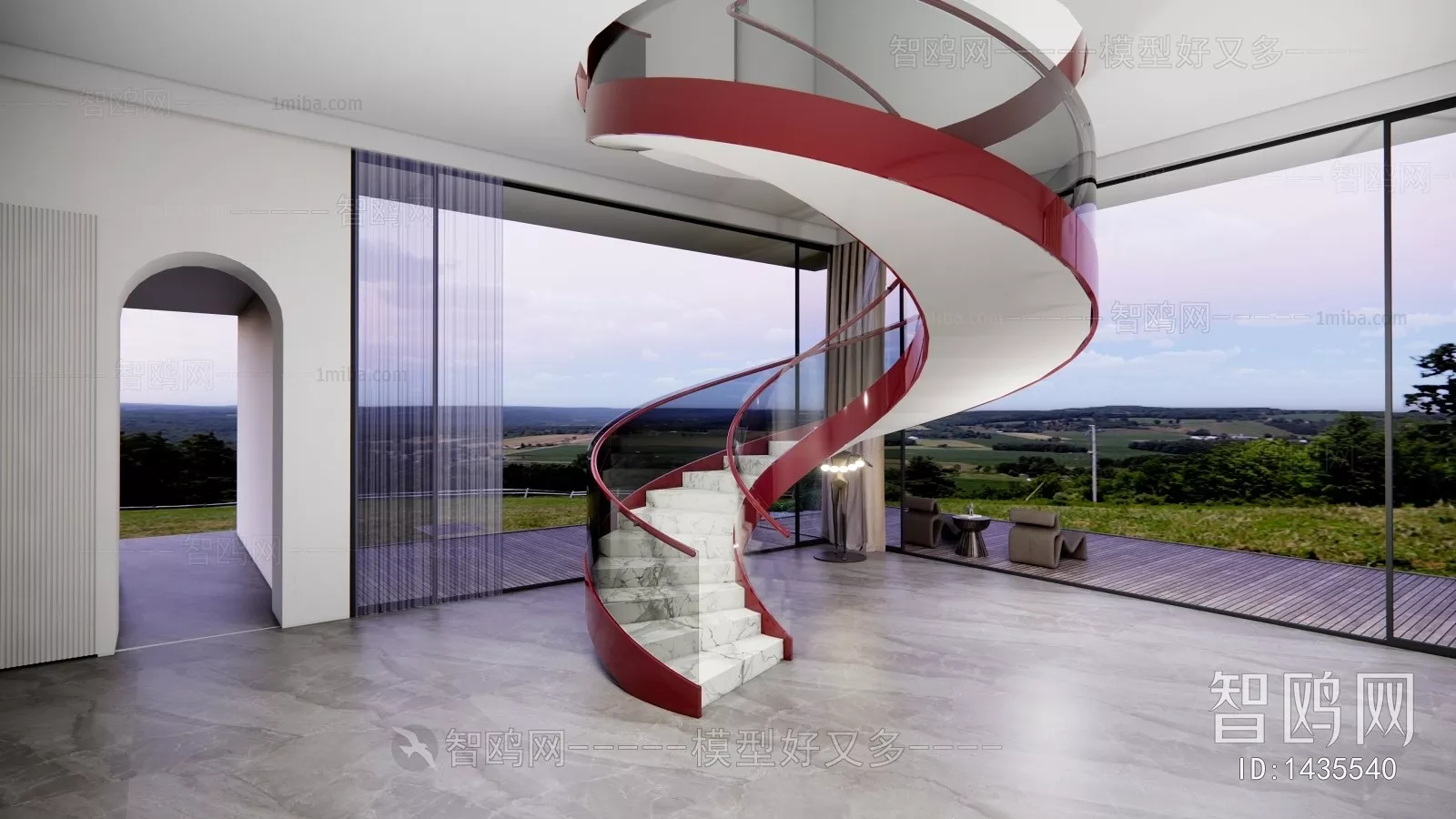 MODERN STAIR - SKETCHUP 3D MODEL - VRAY OR ENSCAPE - ID14321