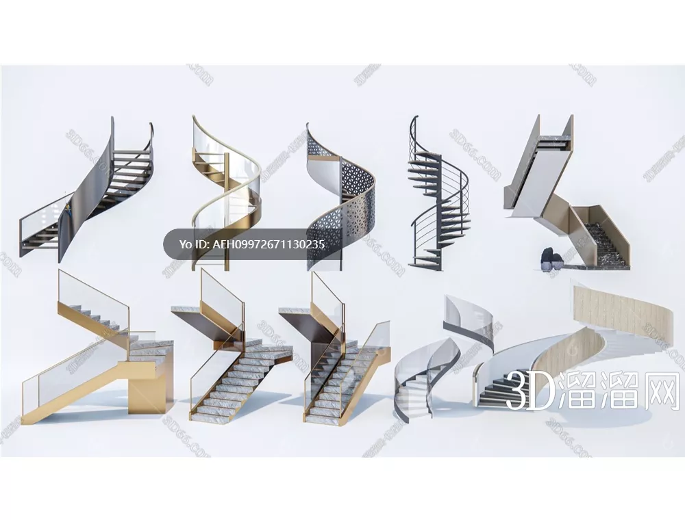 MODERN STAIR - SKETCHUP 3D MODEL - VRAY OR ENSCAPE - ID14322