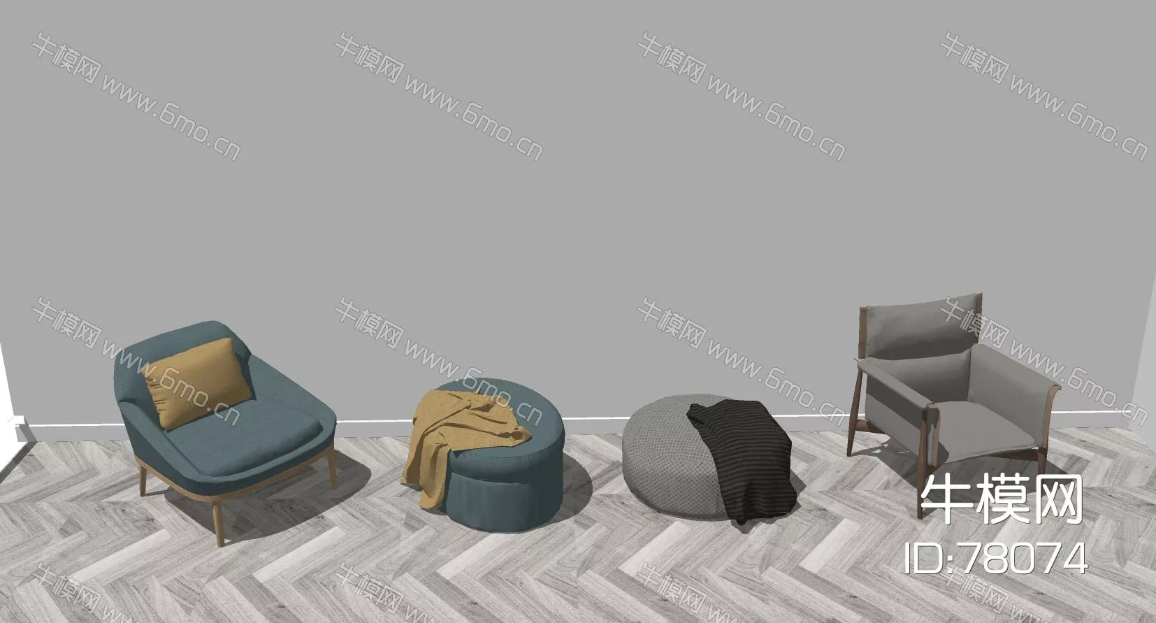 MODERN STOOL - SKETCHUP 3D MODEL - ENSCAPE - 78074