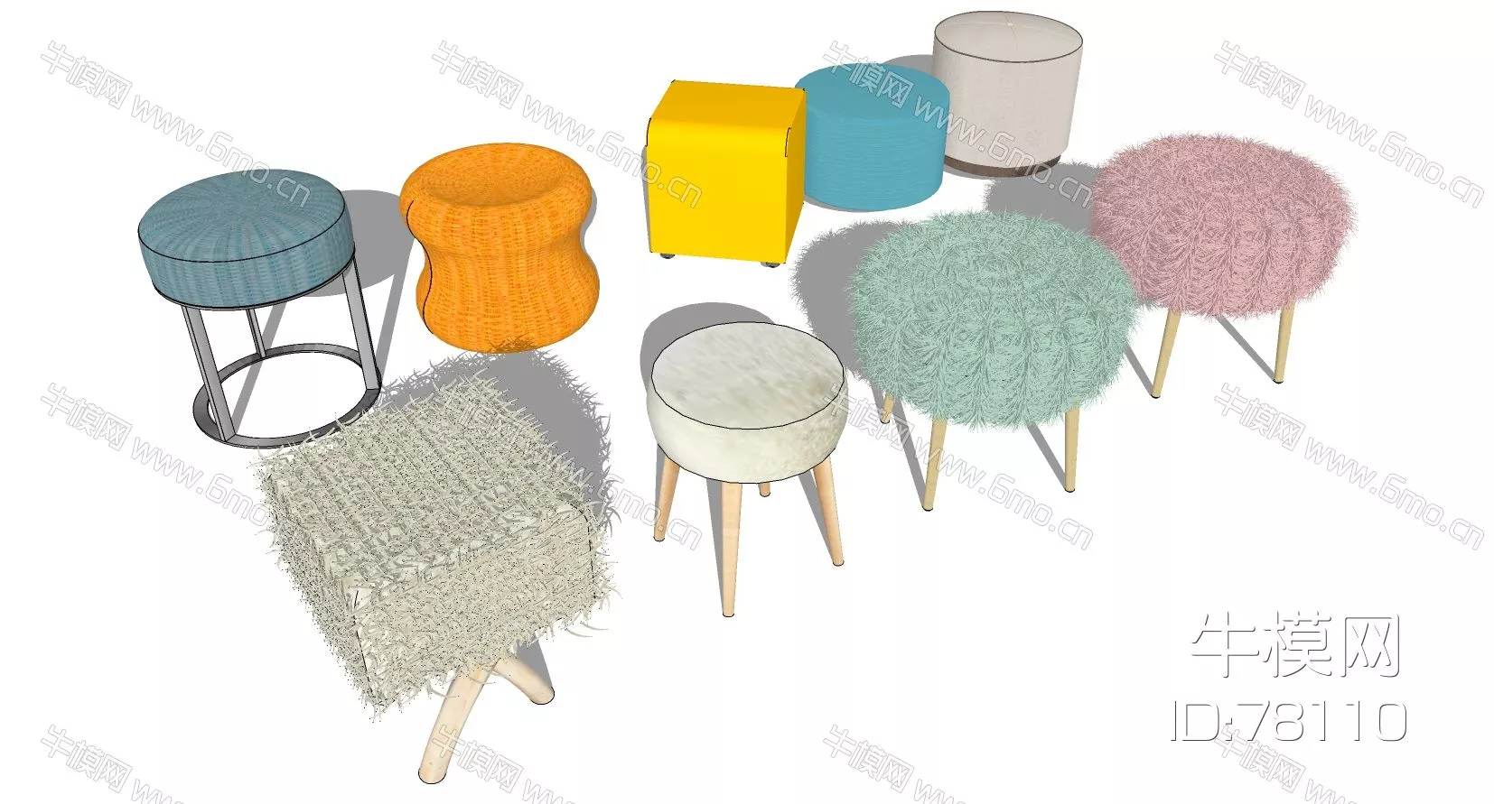 MODERN STOOL - SKETCHUP 3D MODEL - ENSCAPE - 78110