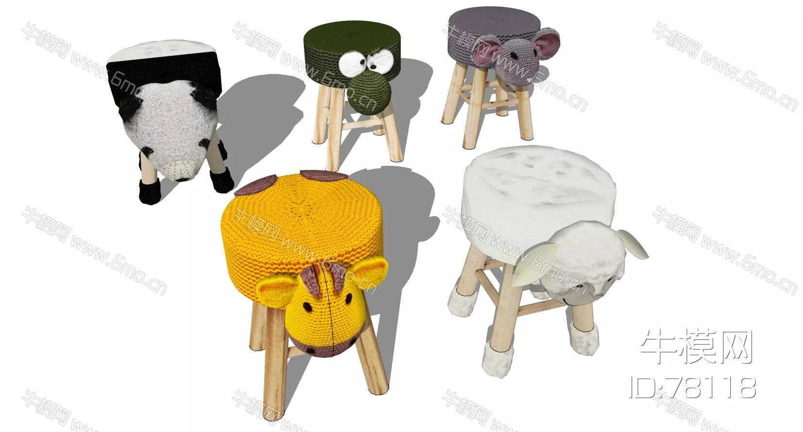 MODERN STOOL - SKETCHUP 3D MODEL - ENSCAPE - 78118