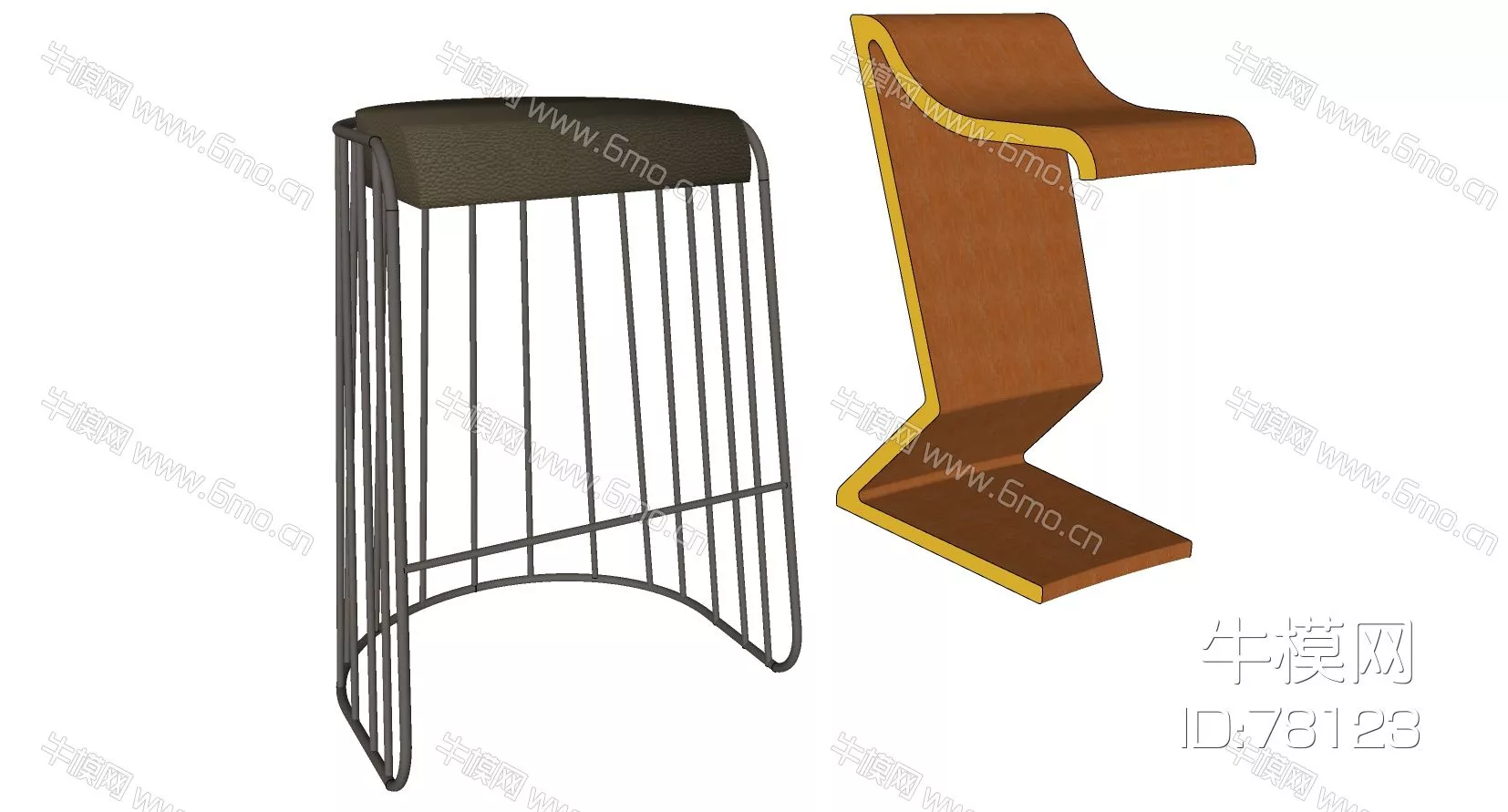 MODERN STOOL - SKETCHUP 3D MODEL - ENSCAPE - 78123