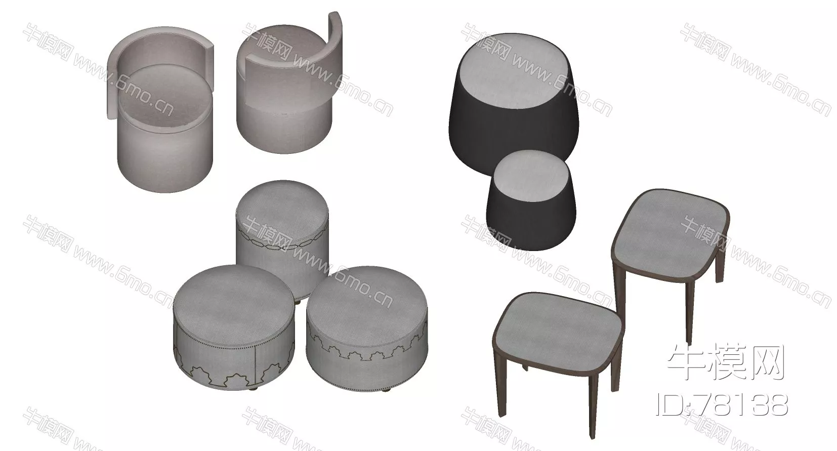 MODERN STOOL - SKETCHUP 3D MODEL - ENSCAPE - 7813