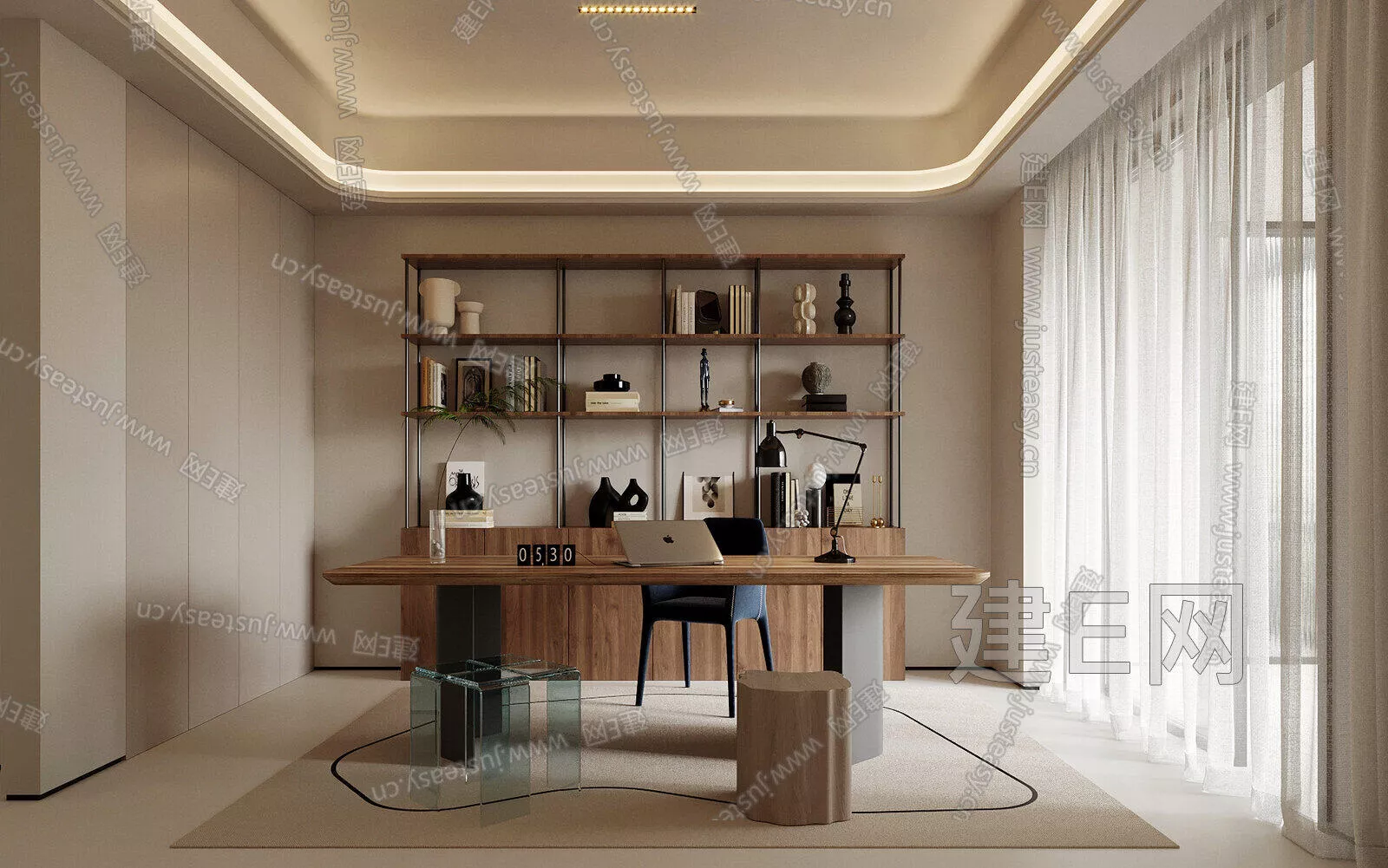 MODERN STUDY ROOM - SKETCHUP 3D SCENE - ENSCAPE - 103107077