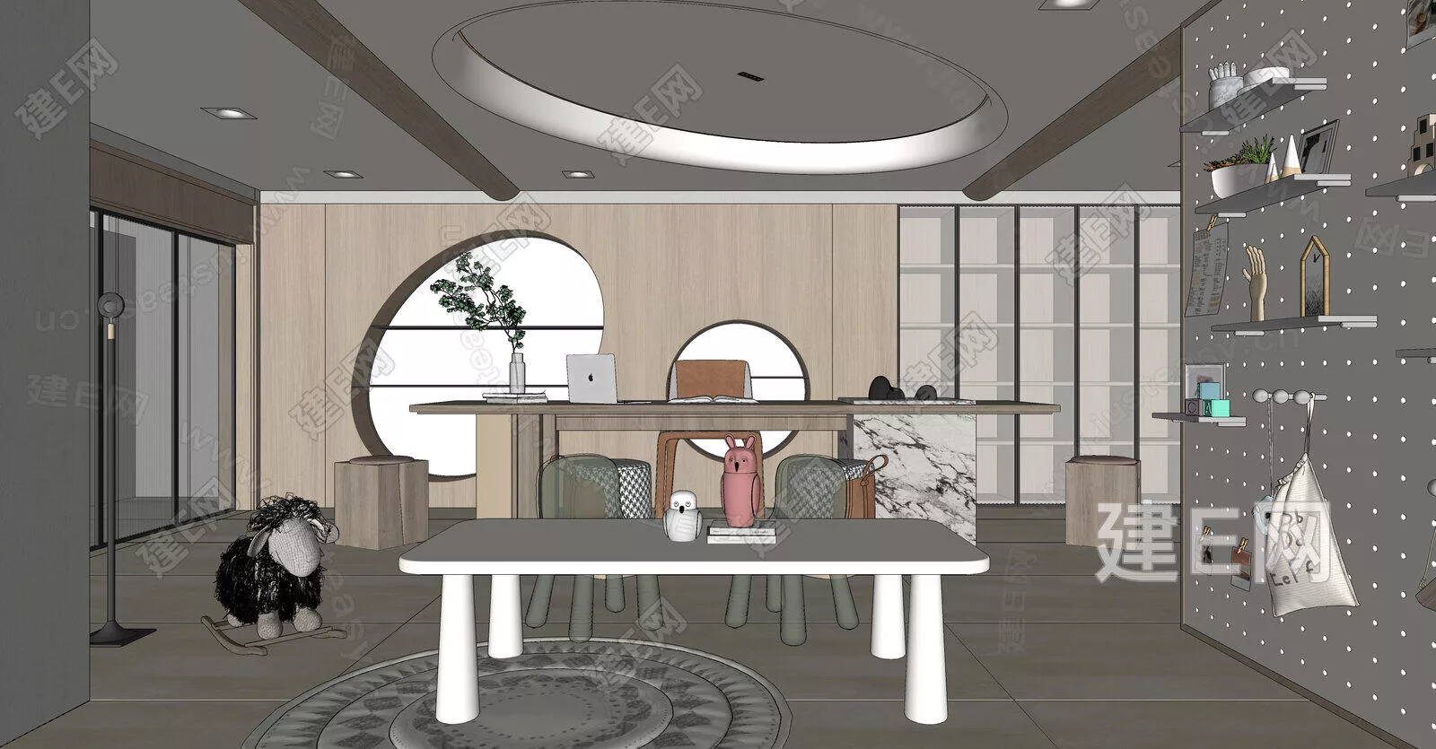 MODERN STUDY ROOM - SKETCHUP 3D SCENE - ENSCAPE - 109331531