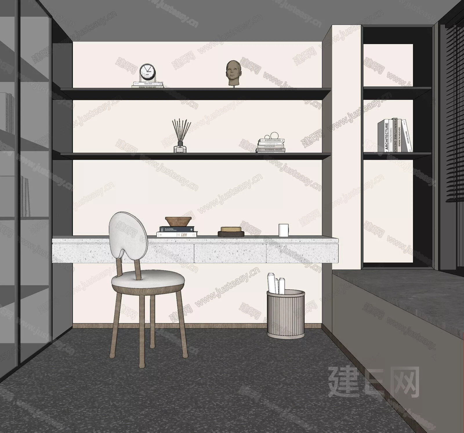 MODERN STUDY ROOM - SKETCHUP 3D SCENE - ENSCAPE - 110445766