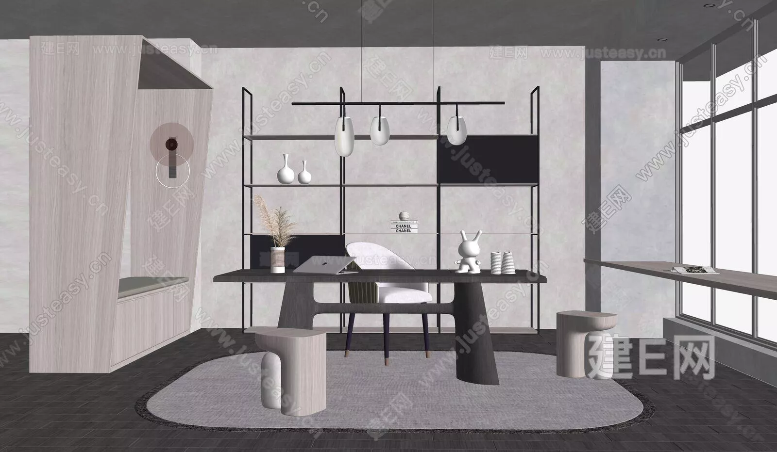 MODERN STUDY ROOM - SKETCHUP 3D SCENE - ENSCAPE - 111494642