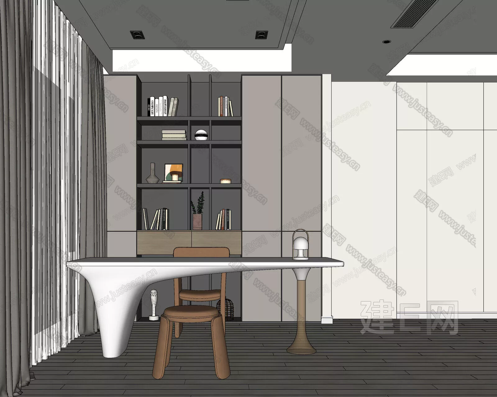 MODERN STUDY ROOM - SKETCHUP 3D SCENE - ENSCAPE - 114771016