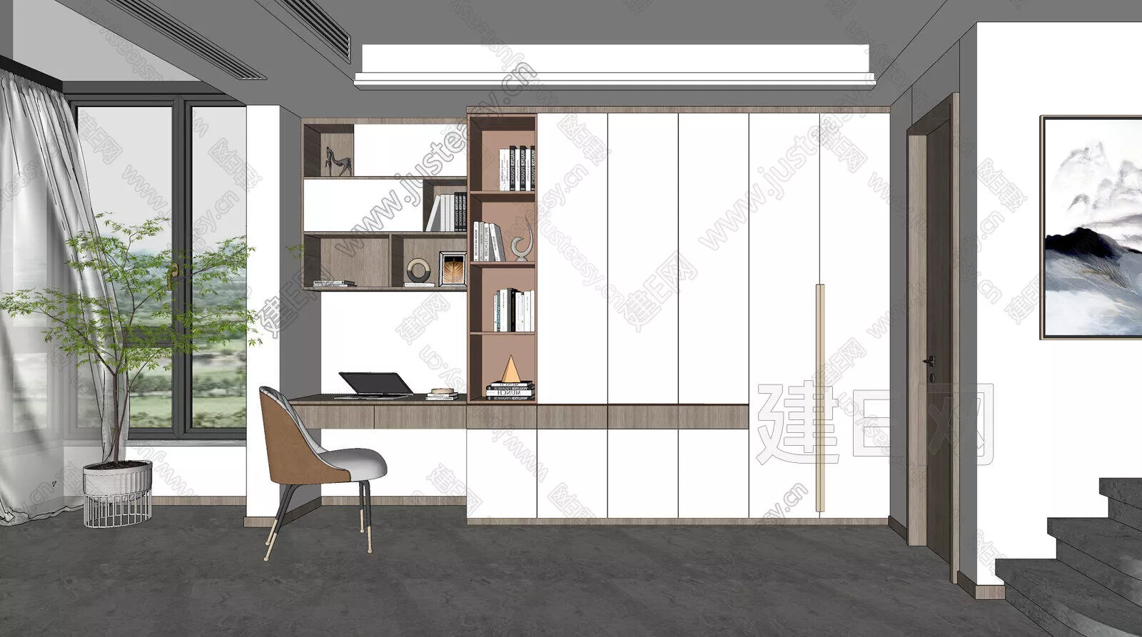 MODERN STUDY ROOM - SKETCHUP 3D SCENE - ENSCAPE - 115360836