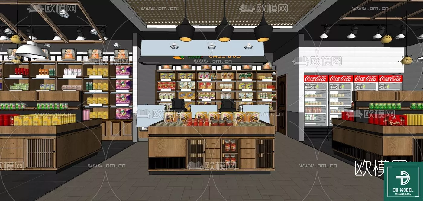 MODERN SUPERMARKET - SKETCHUP 3D SCENE - VRAY OR ENSCAPE - ID14364