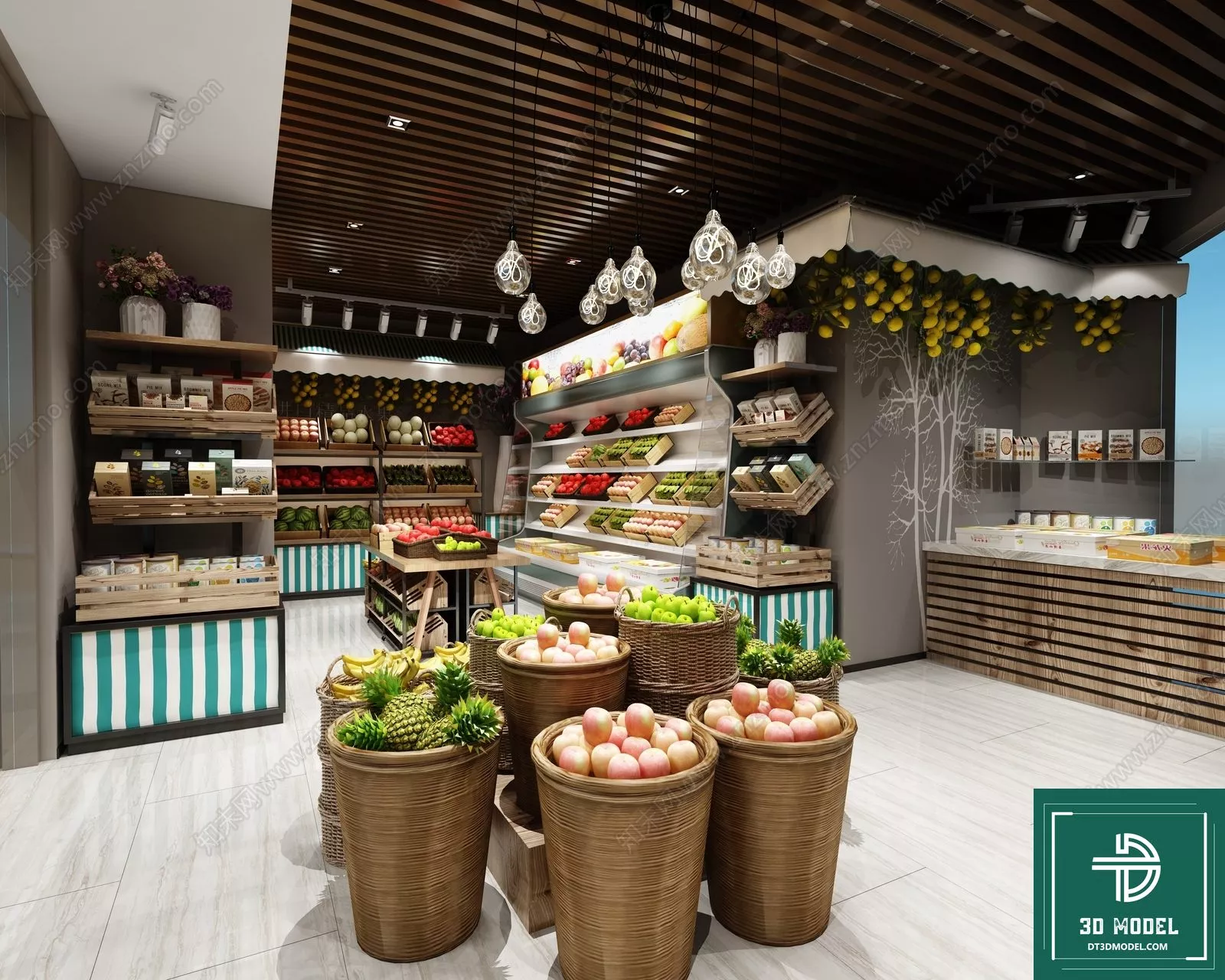 MODERN SUPERMARKET - SKETCHUP 3D SCENE - VRAY OR ENSCAPE - ID14379