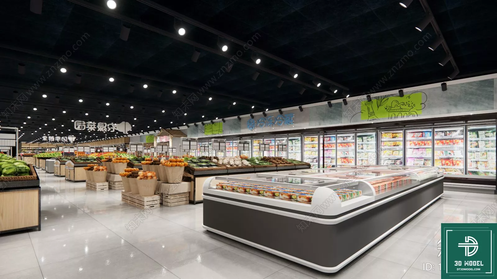 MODERN SUPERMARKET - SKETCHUP 3D SCENE - VRAY OR ENSCAPE - ID14380