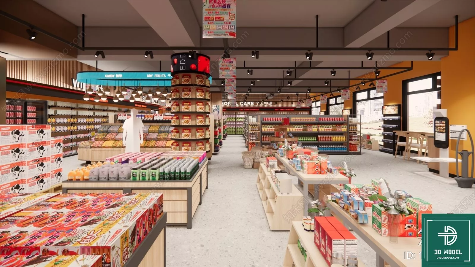 MODERN SUPERMARKET - SKETCHUP 3D SCENE - VRAY OR ENSCAPE - ID14385