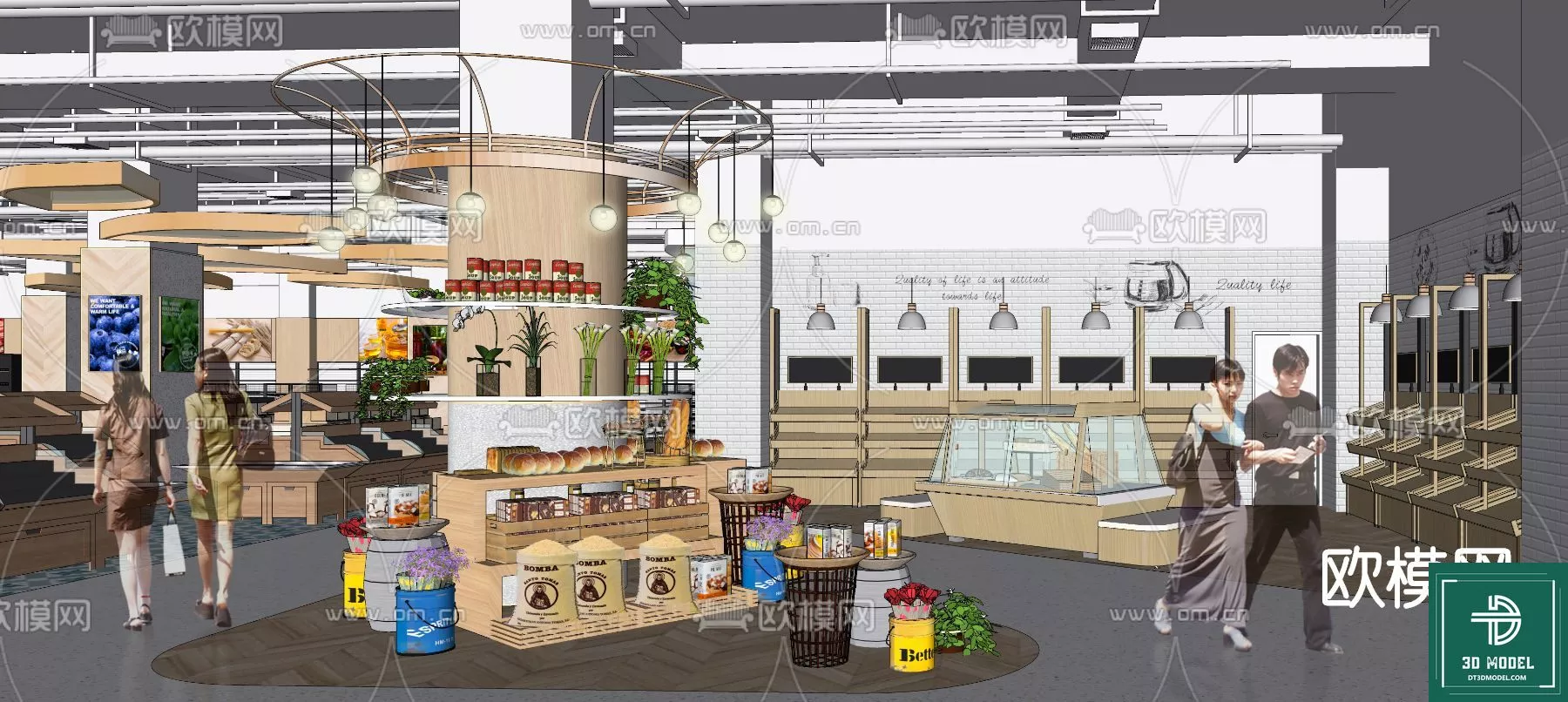 MODERN SUPERMARKET - SKETCHUP 3D SCENE - VRAY OR ENSCAPE - ID14391