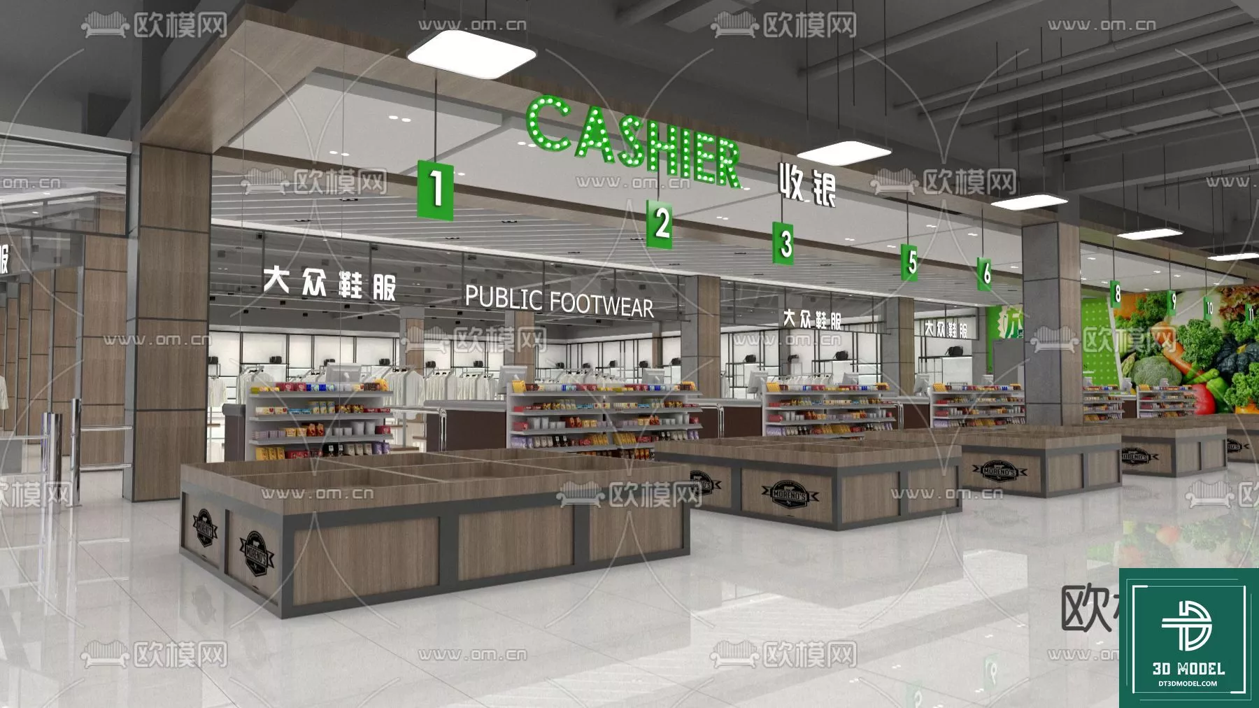 MODERN SUPERMARKET - SKETCHUP 3D SCENE - VRAY OR ENSCAPE - ID14400