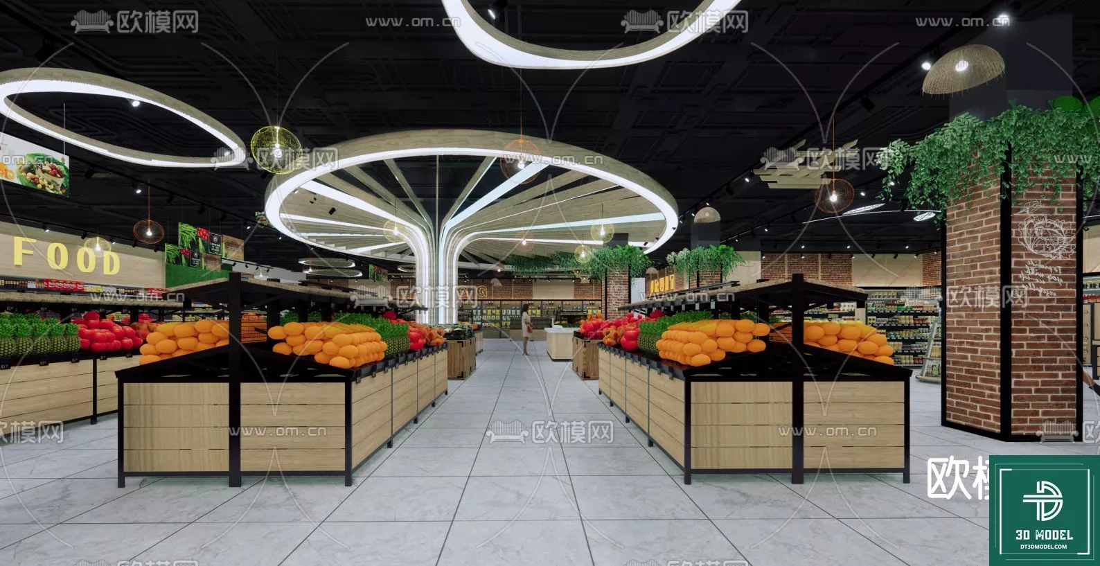 MODERN SUPERMARKET - SKETCHUP 3D SCENE - VRAY OR ENSCAPE - ID14401