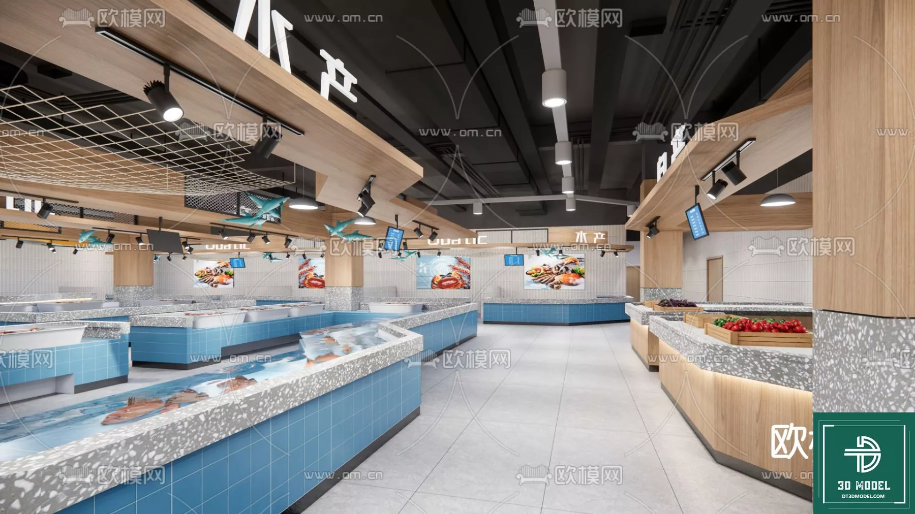 MODERN SUPERMARKET - SKETCHUP 3D SCENE - VRAY OR ENSCAPE - ID14414