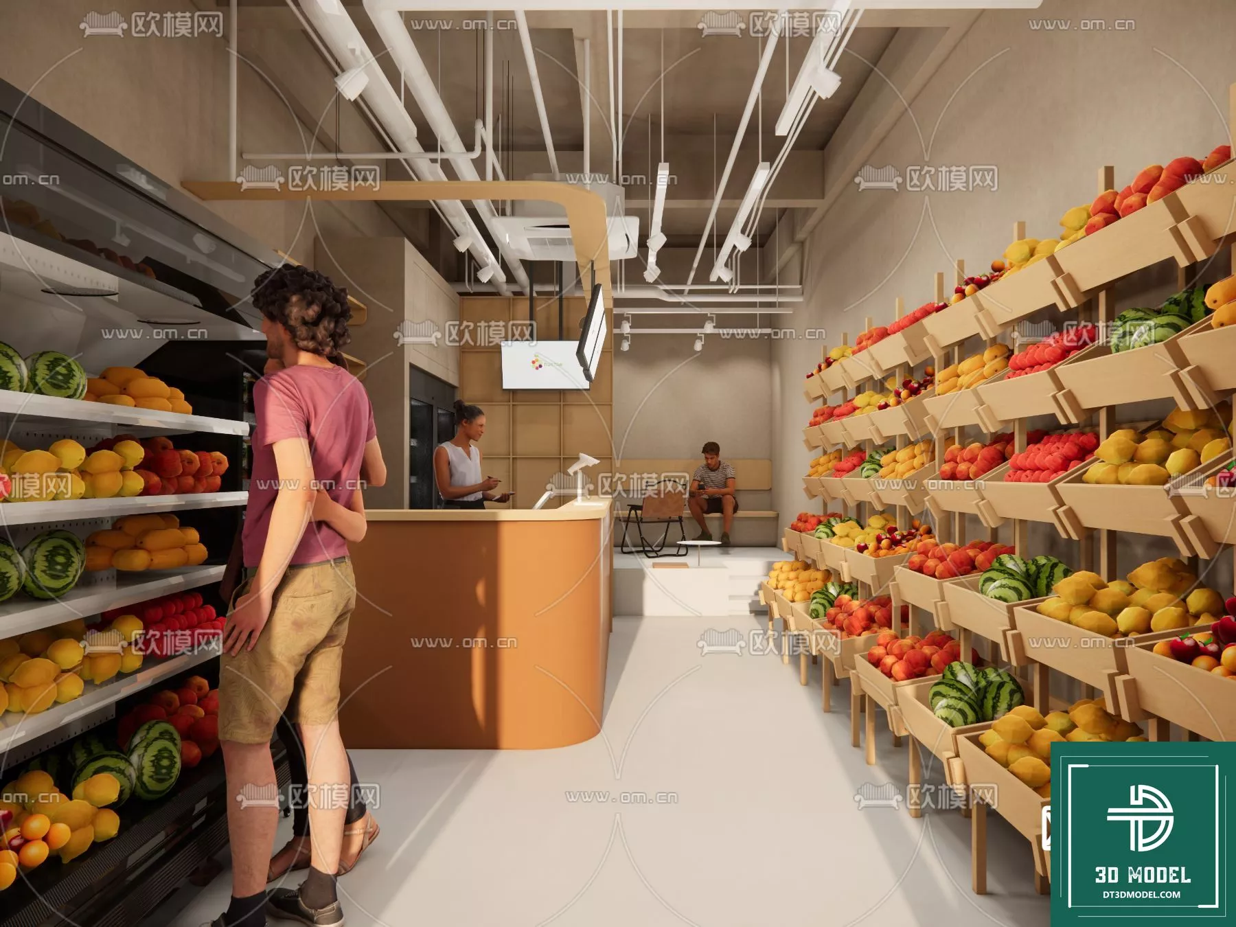 MODERN SUPERMARKET - SKETCHUP 3D SCENE - VRAY OR ENSCAPE - ID14449