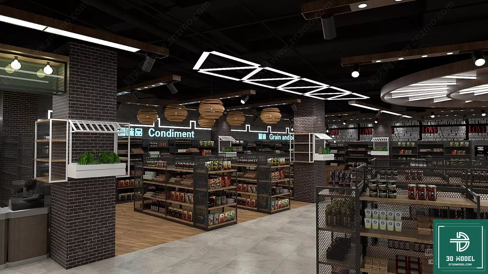 MODERN SUPERMARKET - SKETCHUP 3D SCENE - VRAY OR ENSCAPE - ID14456