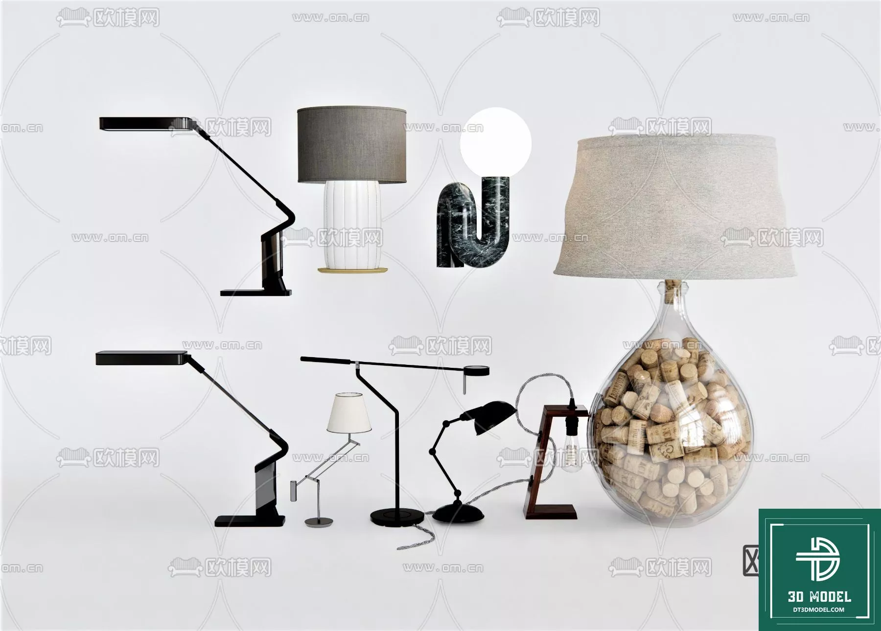 MODERN TABLE LAMP - SKETCHUP 3D MODEL - VRAY OR ENSCAPE - ID14504