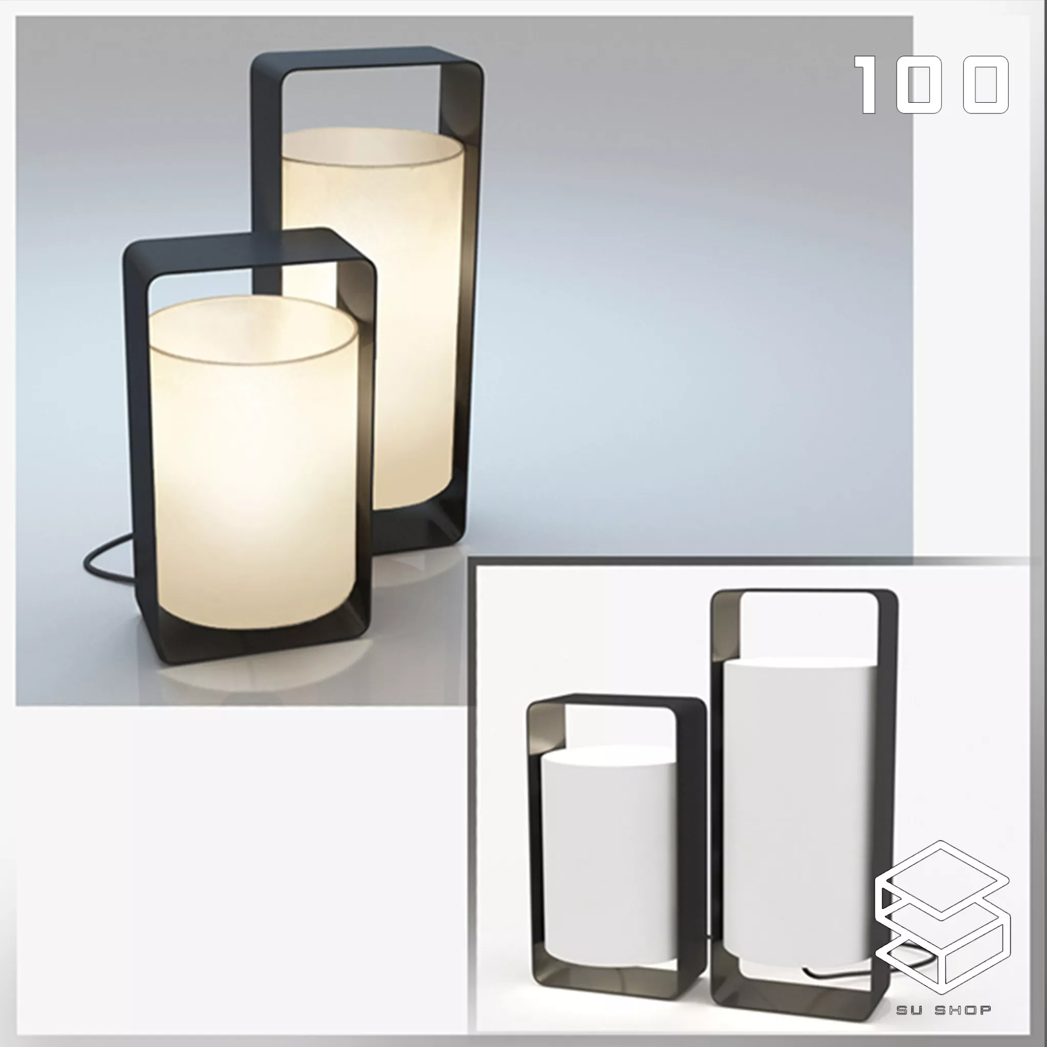 MODERN TABLE LAMP - SKETCHUP 3D MODEL - VRAY OR ENSCAPE - ID14665