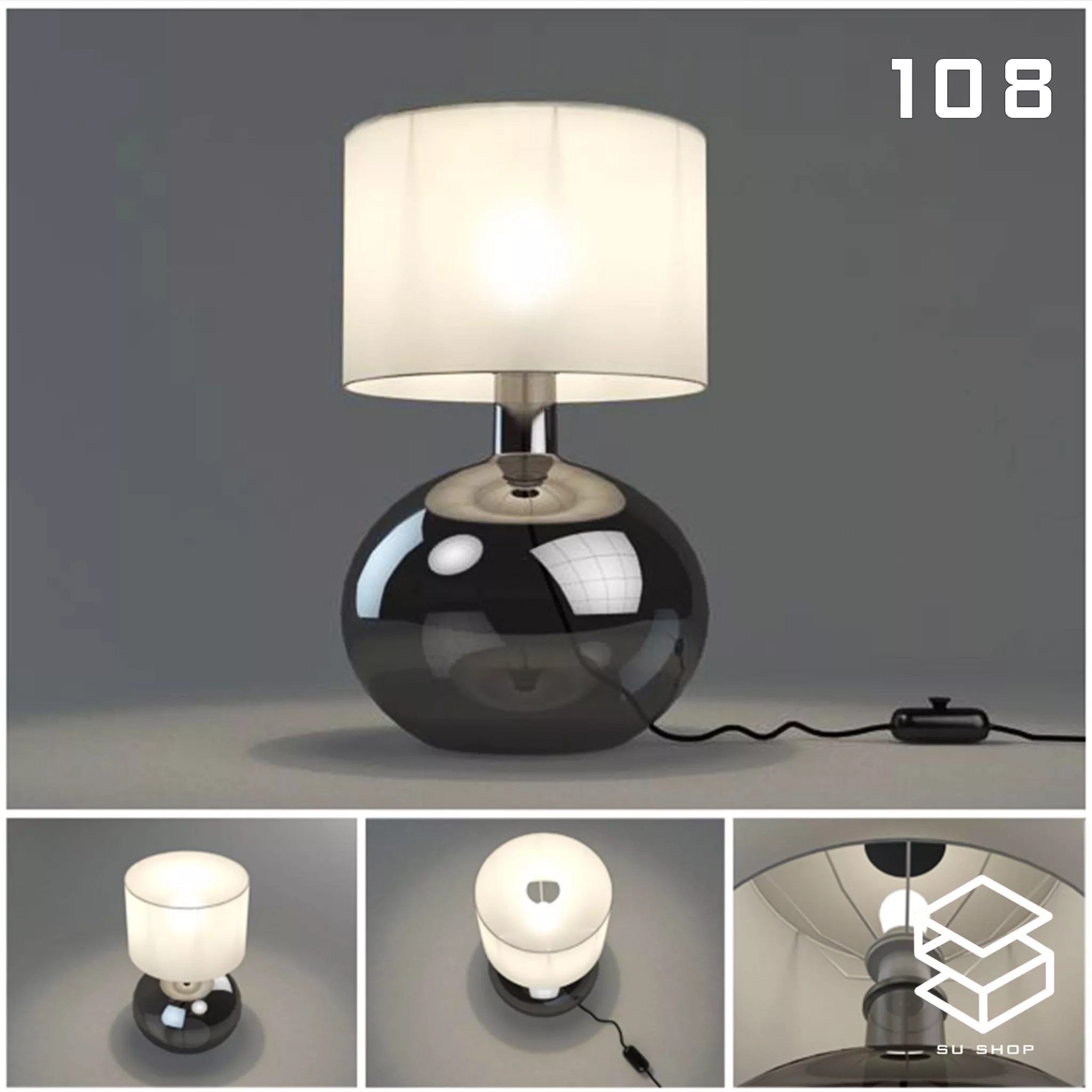 MODERN TABLE LAMP - SKETCHUP 3D MODEL - VRAY OR ENSCAPE - ID14673