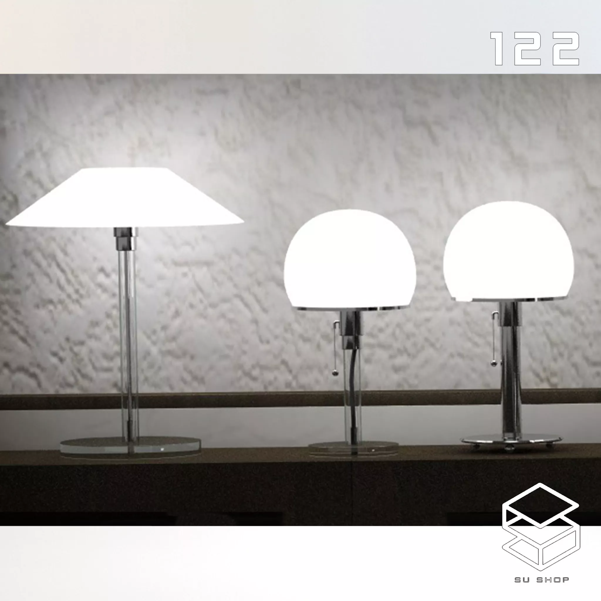 MODERN TABLE LAMP - SKETCHUP 3D MODEL - VRAY OR ENSCAPE - ID14689