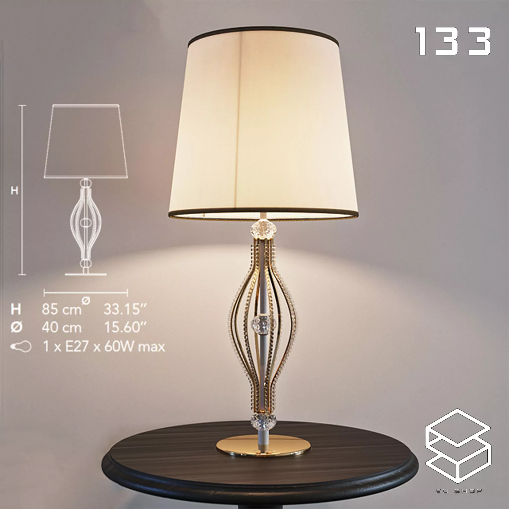 MODERN TABLE LAMP - SKETCHUP 3D MODEL - VRAY OR ENSCAPE - ID14701