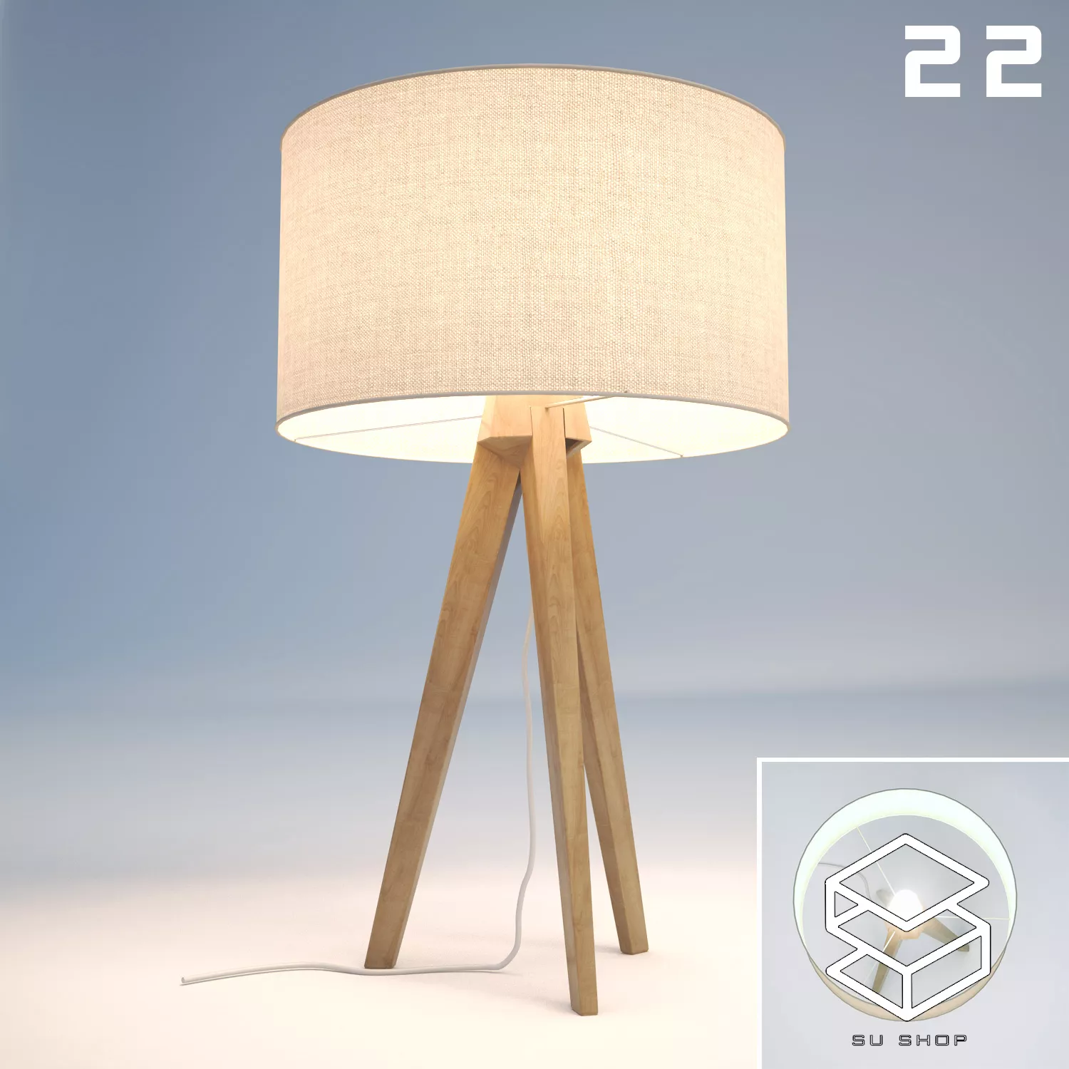 MODERN TABLE LAMP - SKETCHUP 3D MODEL - VRAY OR ENSCAPE - ID14797