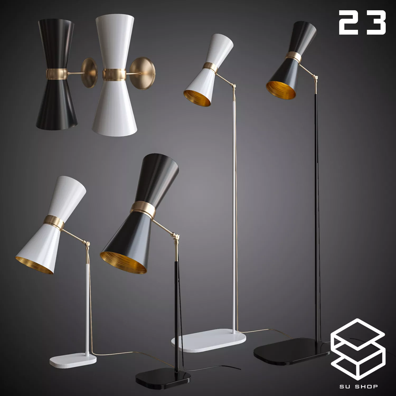 MODERN TABLE LAMP - SKETCHUP 3D MODEL - VRAY OR ENSCAPE - ID14808