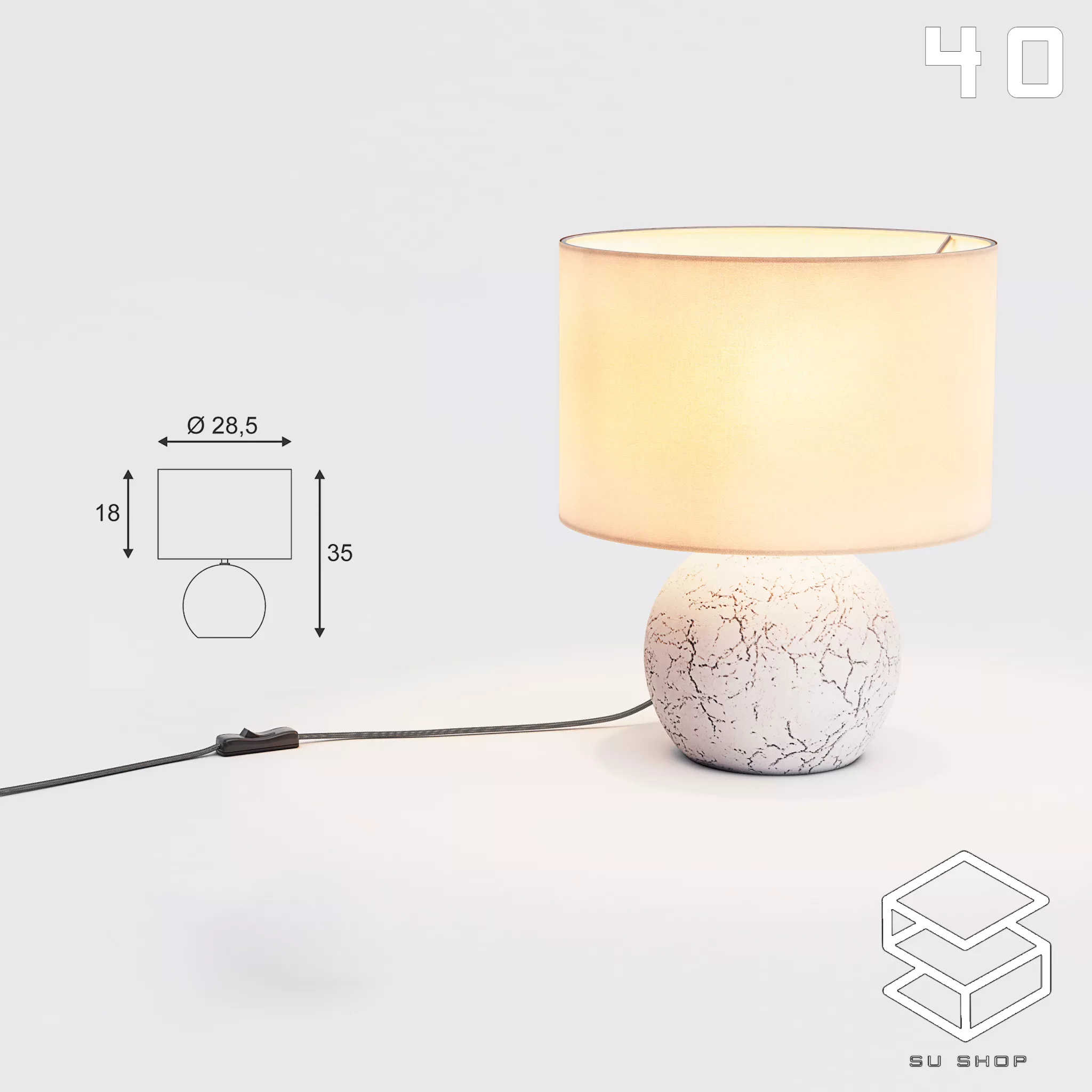 MODERN TABLE LAMP - SKETCHUP 3D MODEL - VRAY OR ENSCAPE - ID14834