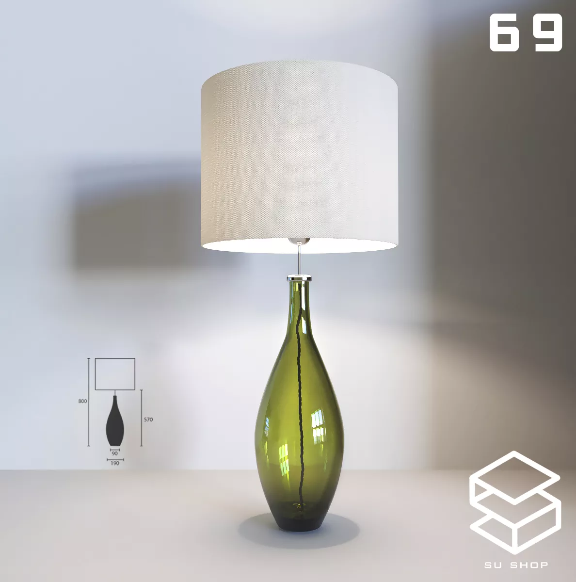 MODERN TABLE LAMP - SKETCHUP 3D MODEL - VRAY OR ENSCAPE - ID14865