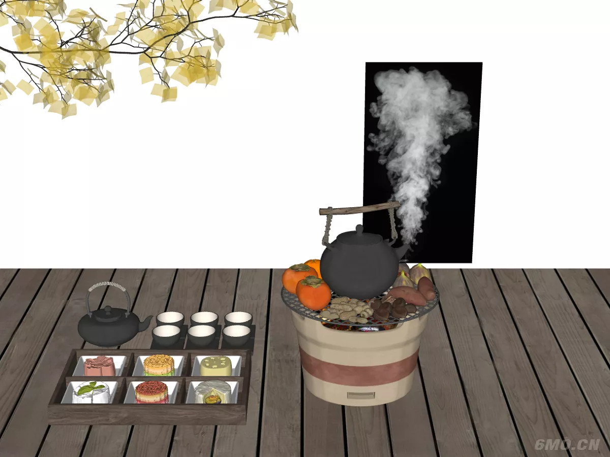 MODERN TEA SET - SKETCHUP 3D MODEL - ENSCAPE - 252058