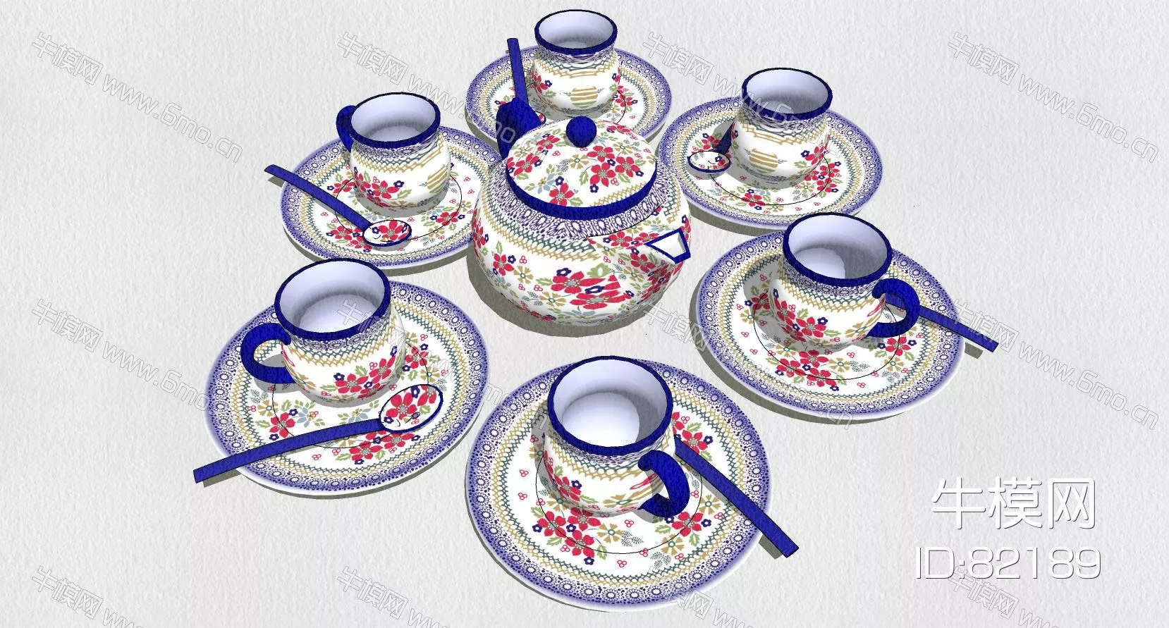 MODERN TEA SET - SKETCHUP 3D MODEL - ENSCAPE - 82189