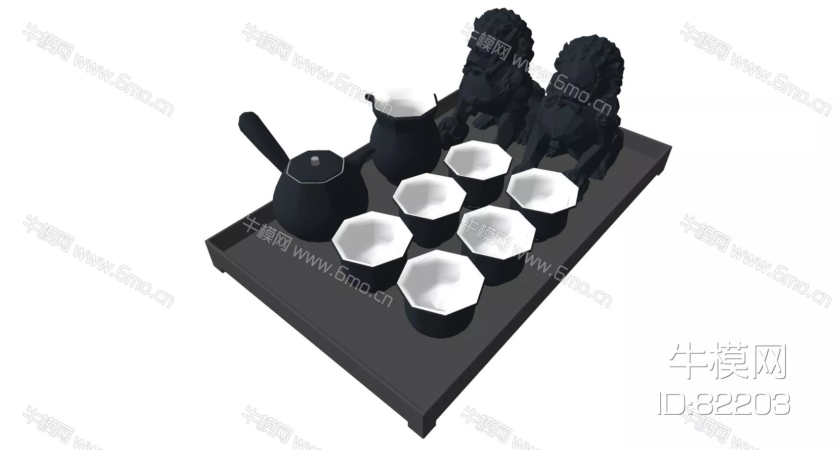 MODERN TEA SET - SKETCHUP 3D MODEL - ENSCAPE - 82203