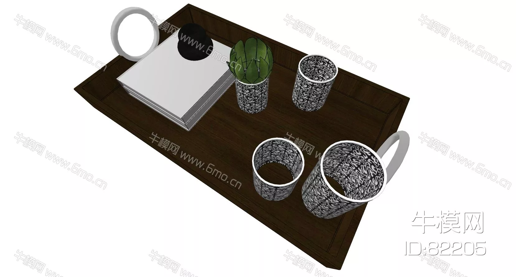 MODERN TEA SET - SKETCHUP 3D MODEL - ENSCAPE - 82205