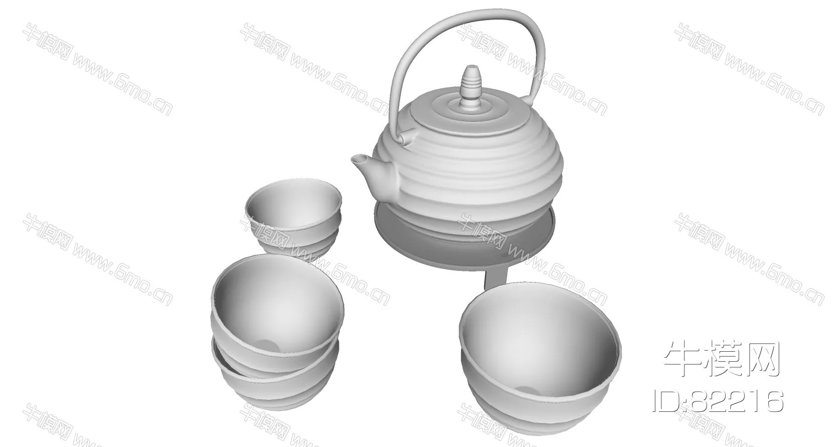 MODERN TEA SET - SKETCHUP 3D MODEL - ENSCAPE - 82216