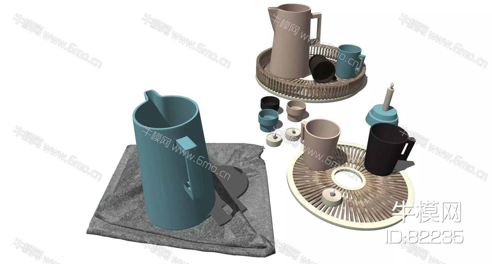 MODERN TEA SET - SKETCHUP 3D MODEL - ENSCAPE - 82235