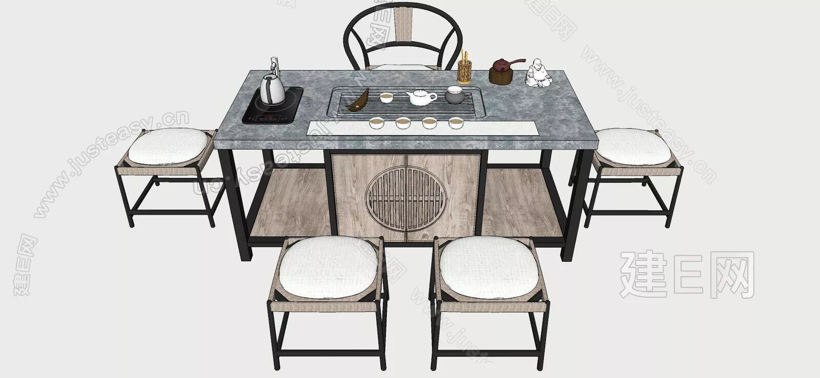 MODERN TEA TABLE SET - SKETCHUP 3D MODEL - ENSCAPE - 111427963