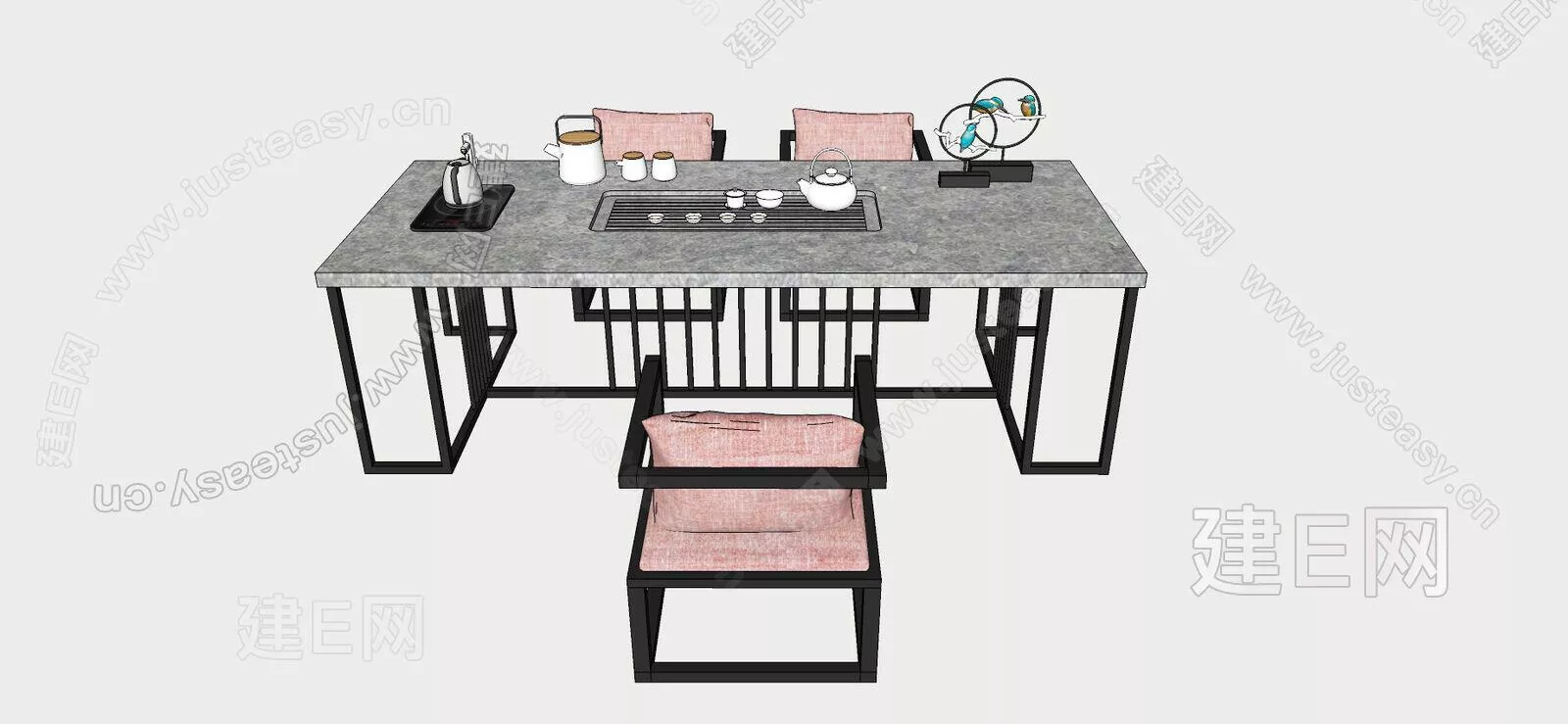 MODERN TEA TABLE SET - SKETCHUP 3D MODEL - ENSCAPE - 111427978