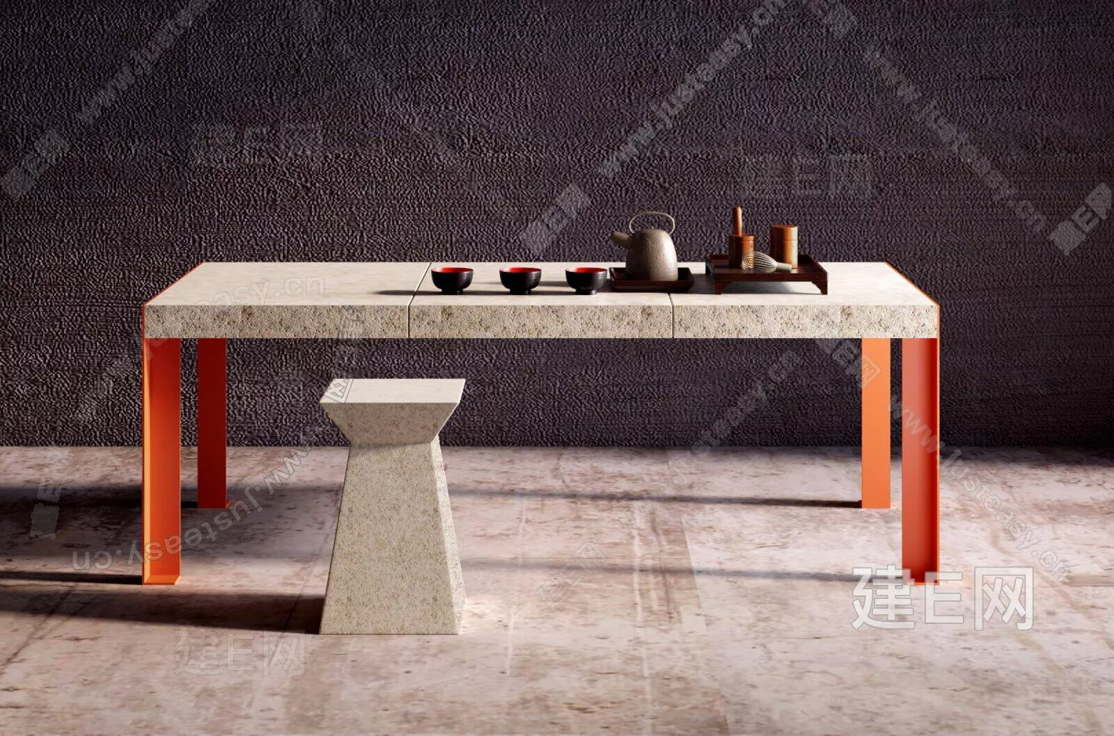 MODERN TEA TABLE SET - SKETCHUP 3D MODEL - ENSCAPE - 111496513