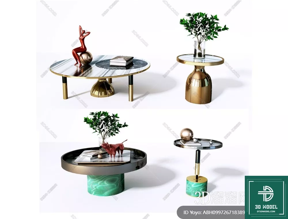 MODERN TEA TABLE - SKETCHUP 3D MODEL - VRAY OR ENSCAPE - ID14920
