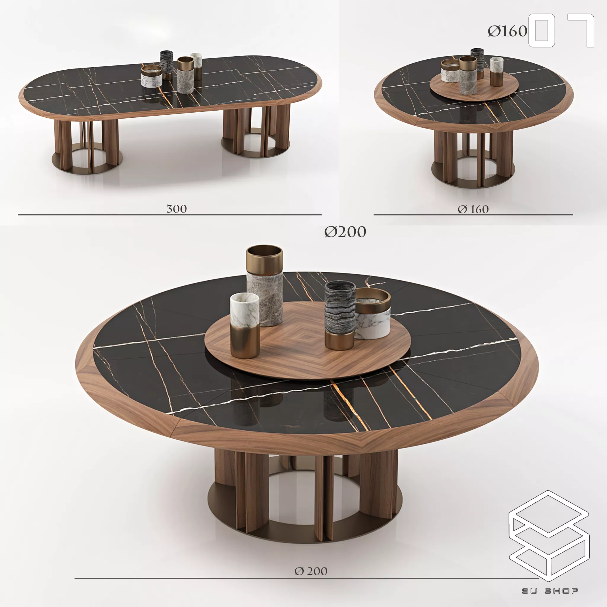MODERN TEA TABLE - SKETCHUP 3D MODEL - VRAY OR ENSCAPE - ID15082